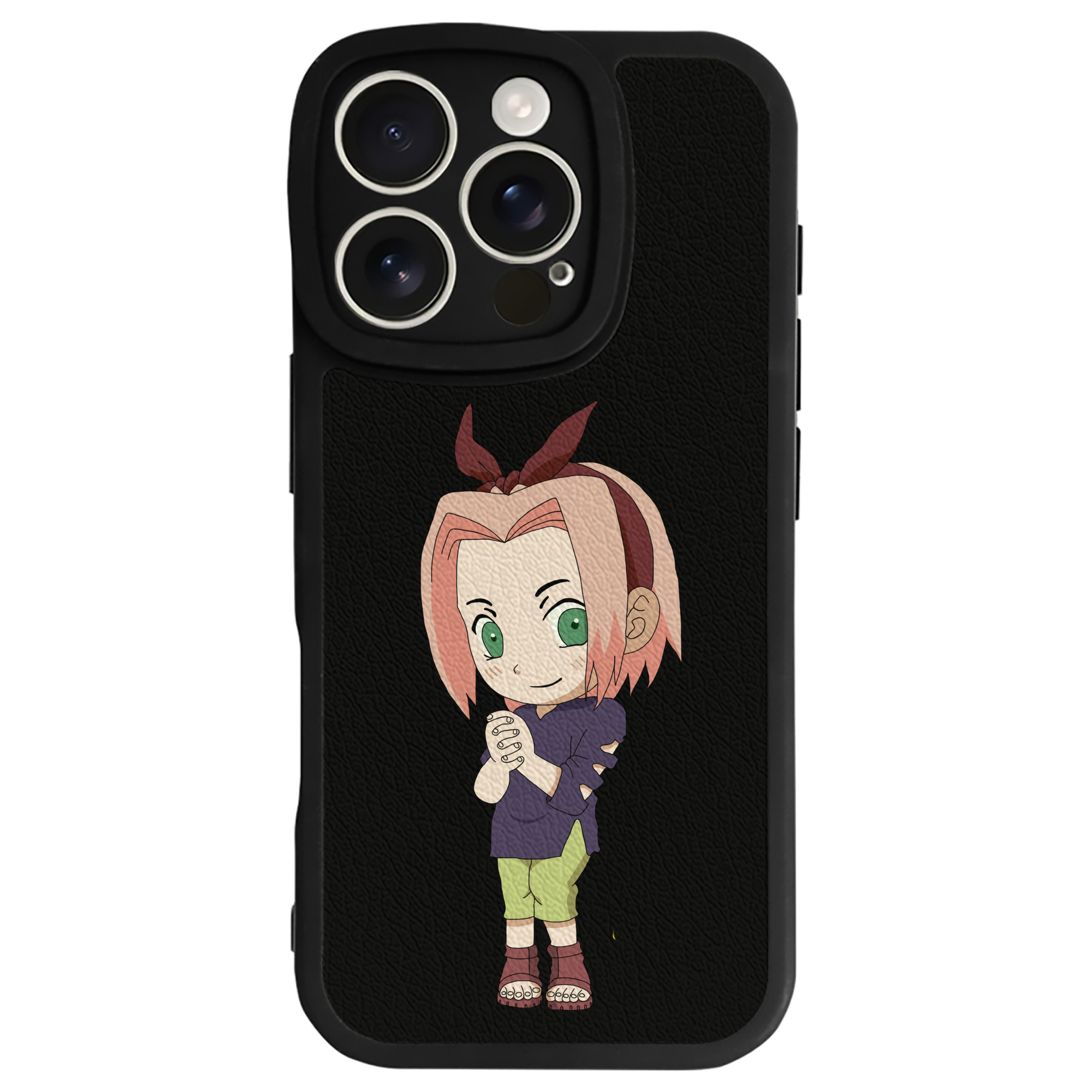 （画像用） NARUTO -ナルト- 春野サクラ Haruno Sakura 【iPhone 16シリーズ対応】シリコンスマホケース（レザー調） 材質：シリコン